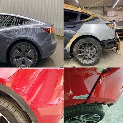 Tesla and F-Pace before & after