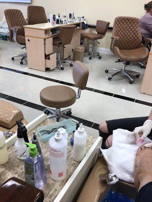 Me getting my amazing pedicure