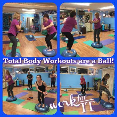 Total Body Workouts BOSU balance style! Mondays 5:30pm!