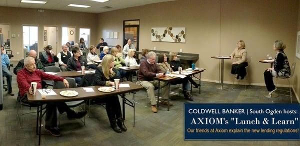 It was great to see our Realtors learning more about the new lending regulations today! Thanks to the fabulous ladies of Axiom!