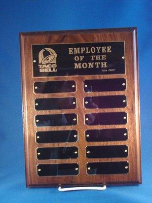 Employee of the Month Plaque