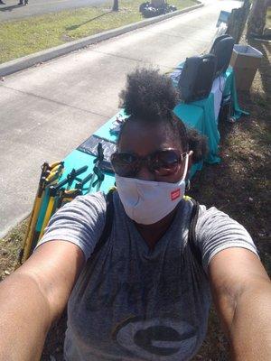 Volunteering with Seminole County health department cleaning up Goldsboro Trail. Thxs Venise for the invite.