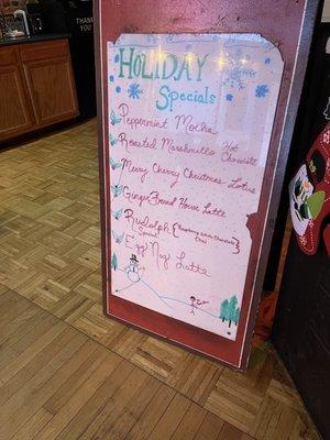 Holiday menu