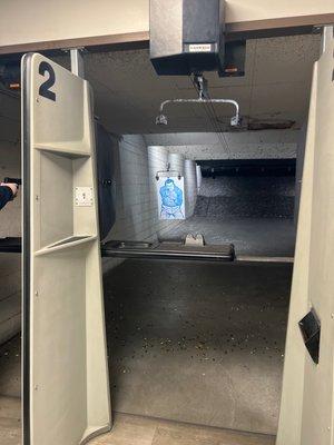 Indoor range with Andy target