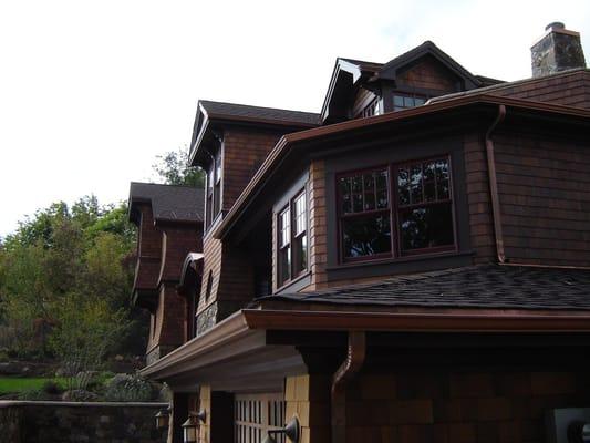 Standard copper K-style gutters on this beautiful Chautauqua, Boulder, CO home