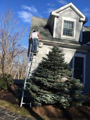 Marcy's Commercial Services doing gutter cleaning.