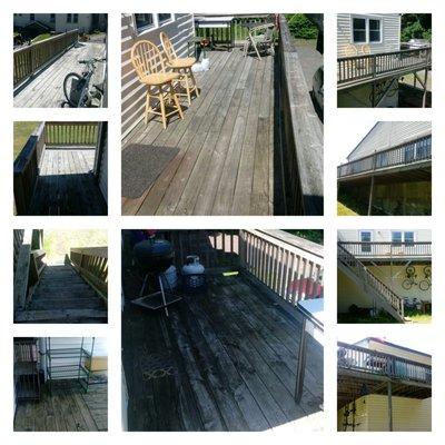 Deck cleaning, before...