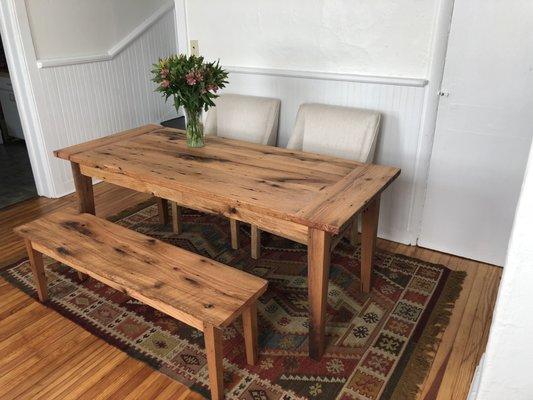 Fraser Wood Elements Custom-Made Table and Bench 2018