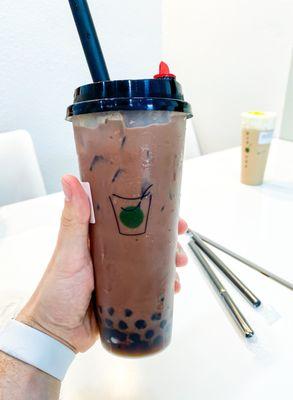 Chocolate milk tea boba