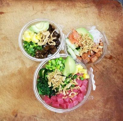 Customize your bowl with your choice of sashimi grade fish, super fresh ingredients, and tasty sauces. We also offer cooked protein options!