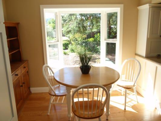 My beautiful new dining nook with a Bay Window. I'm so pleased!