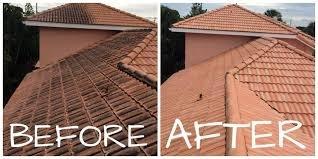 Pressure washing roofs look like this. Before & after images. We can Pressure Wash anything!