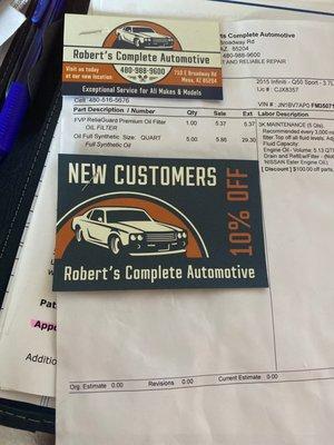 10% off coupon for new customers