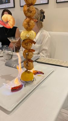 Flaming shrimp tower