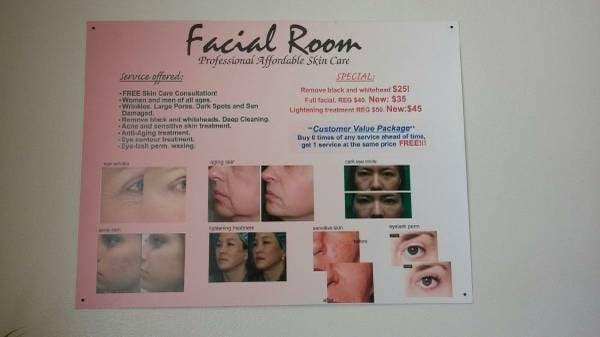 facial room flyer