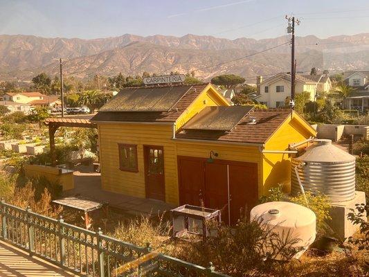 Old train station converted into a communal garden