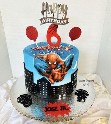 Spider man birthday cake