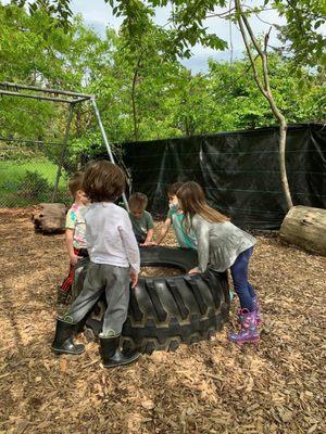 Outdoor Play. Recess every day, rain or shine.