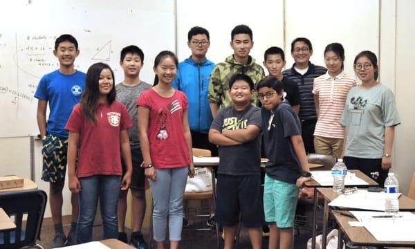 Whitney Summer Academy - Competition Math class taught by Dr. Ahn.  Some Chinese exchange students participated also.