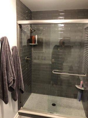 Walk in shower installed by Etched In Stone, Glenview, IL