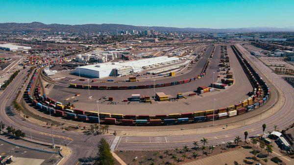 Downtown Oakland view from the railyard