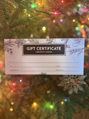 Gift Certificates are available to purchase in person and online.