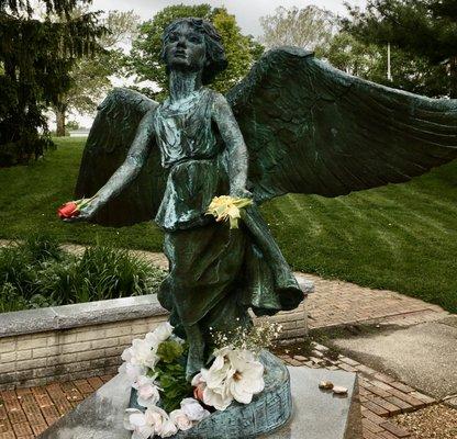 The Angel of Hope statue is a tribute to parents who have lost a child.