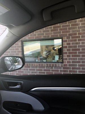 In the drive-thru the pharmacy is located on the passenger side of your vehicle. Very awkward.