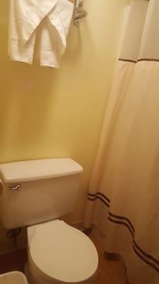 very little, but clean bathroom