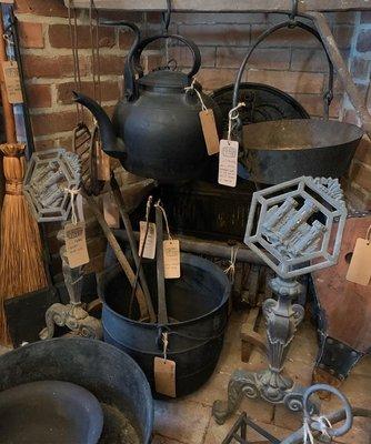 Wrought Iron fireplace tools galore!