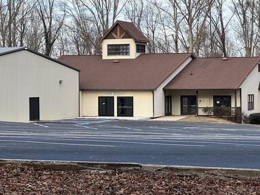 Updated parking area and front of the church