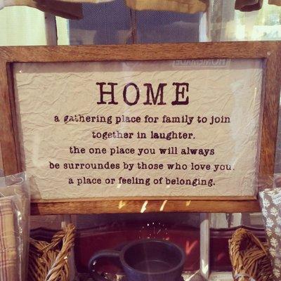 Home sign that would be perfect for a house warming gift.