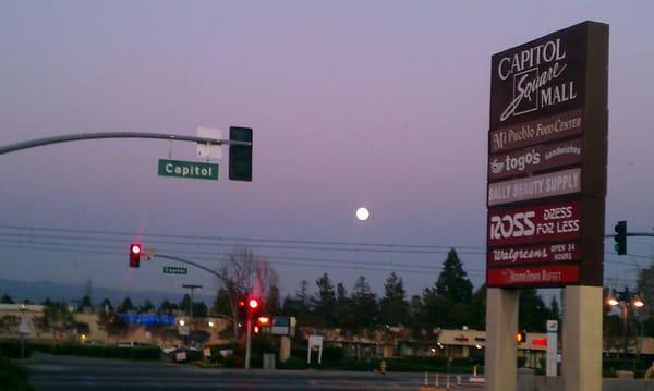 From the strip mall facing Capitol Ave.