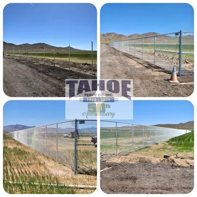 Nearly 4,000-Ft of 7-Ft high, wire fencing & a dozen + drive gates by Tahoe's crews at the new home of Night In The Country in Yerington