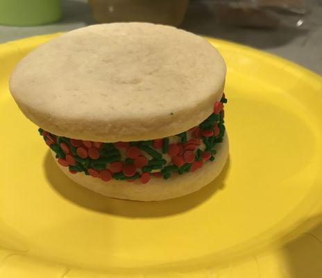 Batter Up - cake flavored ice cream between sugar cookies. My kids' favorite ... mmm delish!