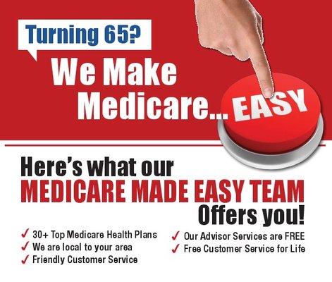 Turing 65 call us to help you apply for benefits and help you with the insurance plan you need.