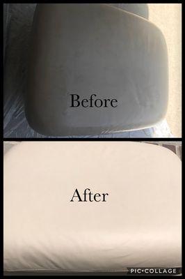 A Ottoman that had never been cleaned. No dye was applied.