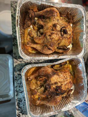 Baked Cornish hens