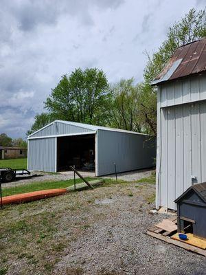 Garage hit by Tornado repair