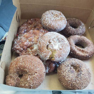 Damaged donuts just received at drive up window.  Donut Shop should be embarrassed.