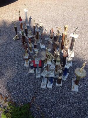 Some of my youth trophies growing up from all over the State