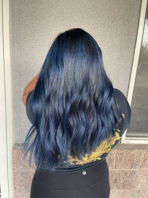 Sapphire Blue book your next balayage with celeste