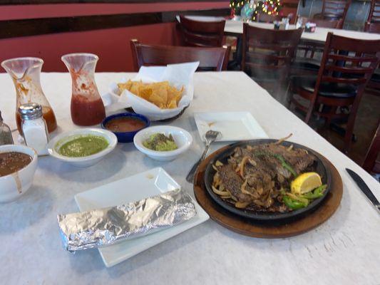 Steak fajita lunch