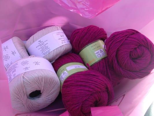 Enough yarn for a sweater for Addi :)