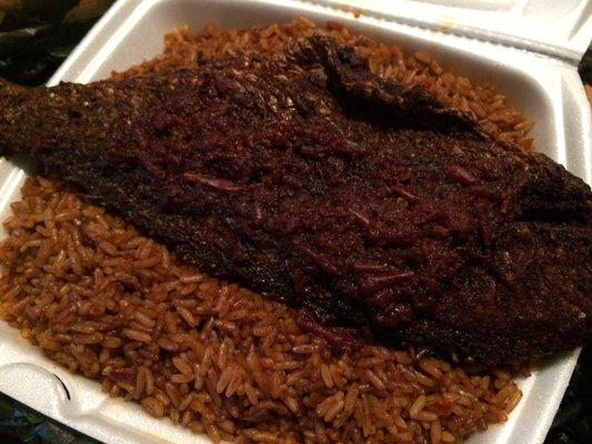 Fish (croaker) and dry rice