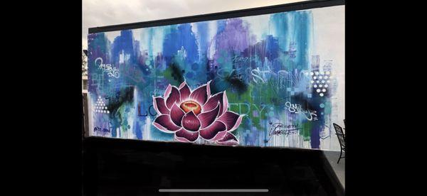 Lotus flower mural