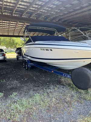 Boat came in for a wax and interior steam  cleaning