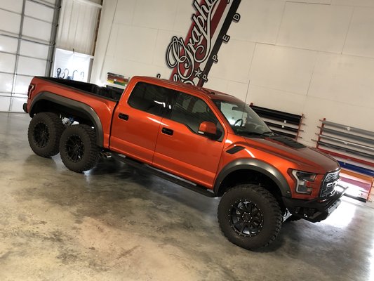 Orange 2018 Hennessey VelociRaptor 6x6