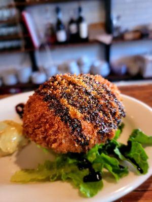 Polpetta- Grass Bed Beef Croquette. Outstanding. $10