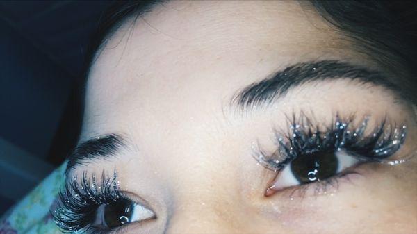 We Offer GLITTER LASHES! One of our most Popular Services!